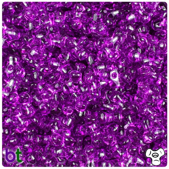 BeadTin Lilac Transparent 11mm TriBead Plastic Craft Beads (500pcs)
