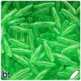 thumbnail image 1 of BeadTin Lime Transparent 19mm Spaghetti Craft Beads (150pcs), 1 of 1