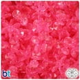 thumbnail image 1 of BeadTin Medium Pink Transparent 18mm SunBurst Plastic Craft Beads (135pcs), 1 of 1