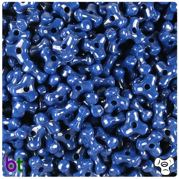 BeadTin Navy Blue Opaque 11mm TriBead Craft Beads (500pcs)