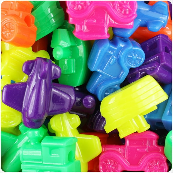 BeadTin Neon Bright Multi Mini Mobile Pony Beads (2oz)