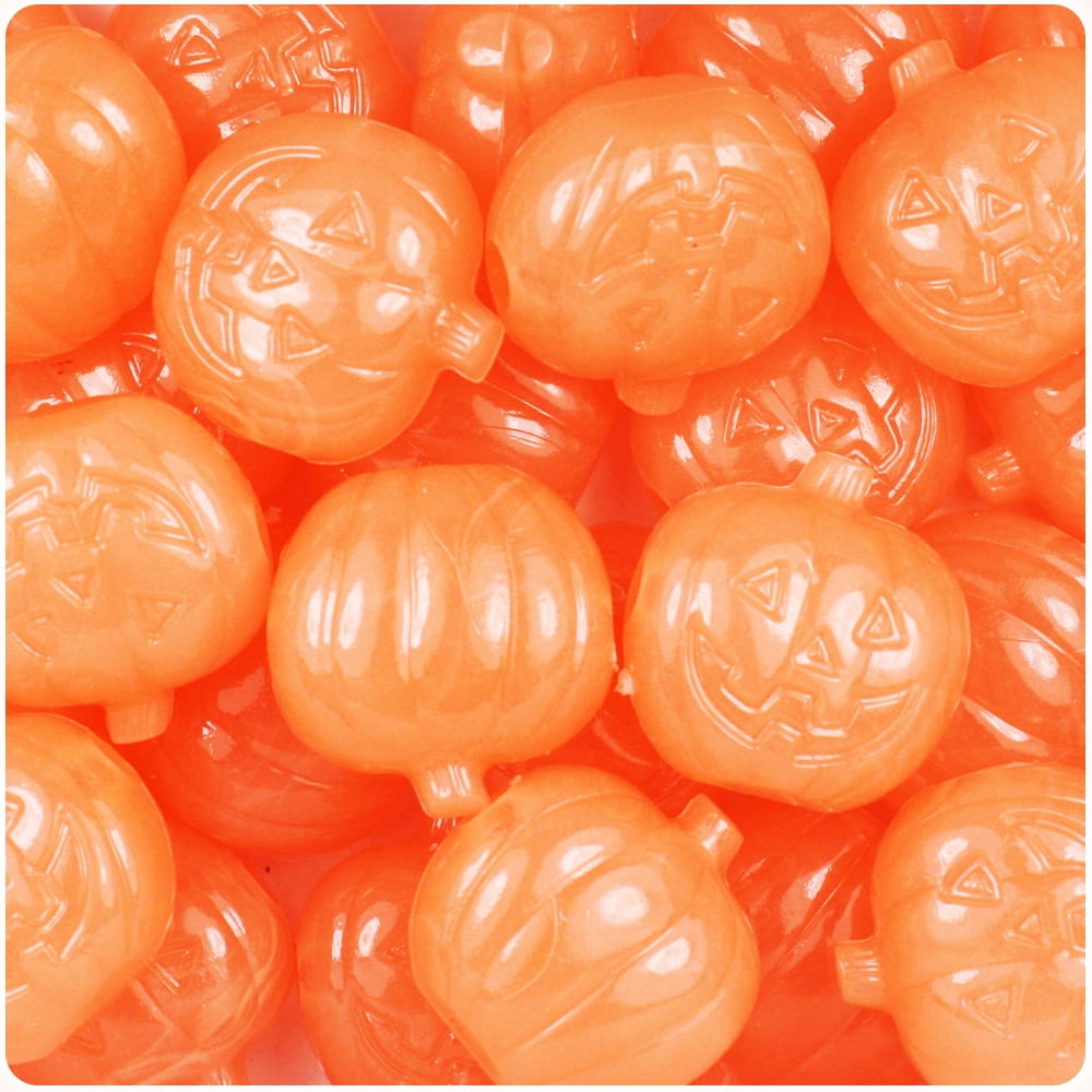 BeadTin Orange Glow 20mm Jack O Lantern Pony Beads (24pcs) - Walmart.com