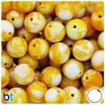 thumbnail image 1 of BeadTin Orange Marbled 16mm Round Plastic Craft Beads (25pcs), 1 of 1
