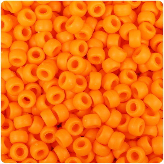 BeadTin Orange Matte 6.5mm Mini Barrel Pony Beads (1000pcs)