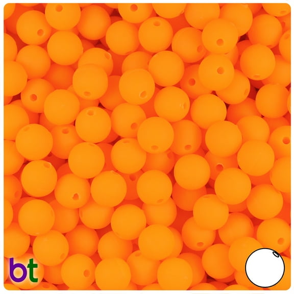 BeadTin Orange Matte 8mm Round Craft Beads (300pcs)