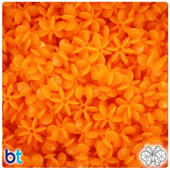 BeadTin Orange Opaque 12mm SunBurst Craft Beads (450pcs)