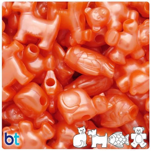 BeadTin Orange Pearl Pet Parade Pony Beads (2oz)