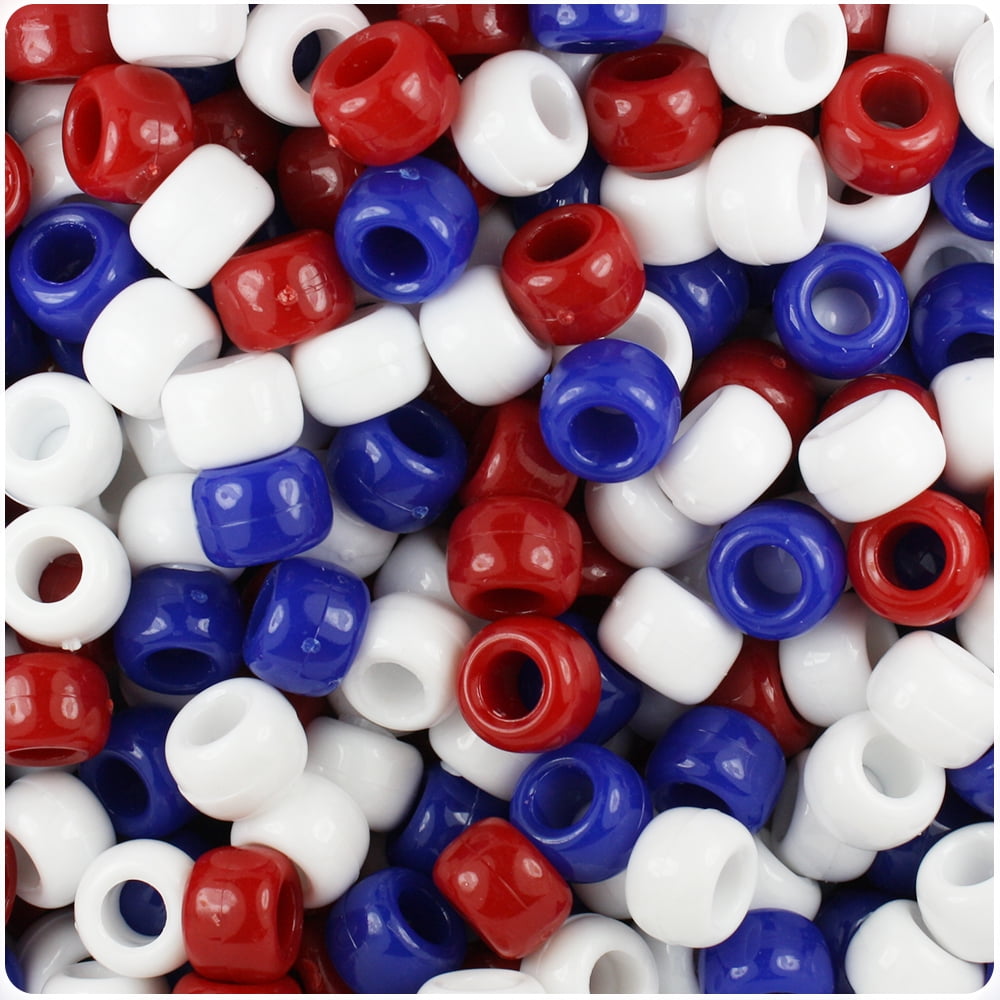 BeadTin Transparent Multi 9mm Barrel Pony Beads (500pcs)