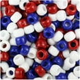 thumbnail image 1 of BeadTin Patriotic Mix Opaque 9mm Barrel Pony Beads (500pc), 1 of 1