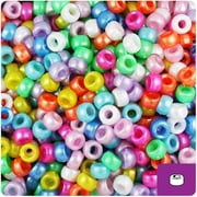 BeadTin Pearl Multi 6.5mm Mini Barrel Pony Beads (1000pcs)