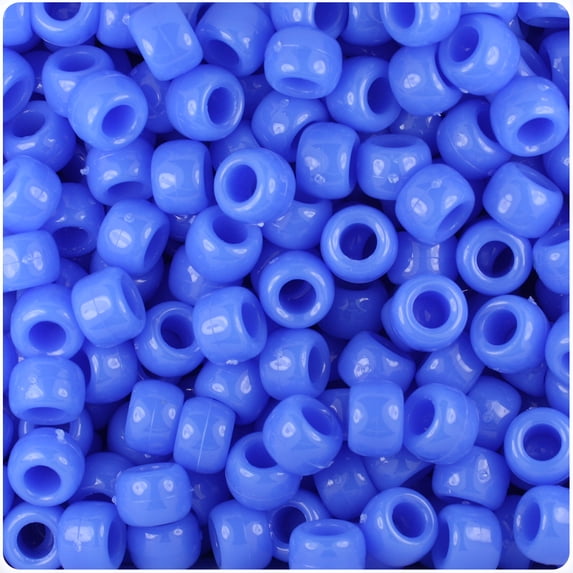BeadTin Periwinkle Opaque 9mm Barrel Pony Beads (500pc)