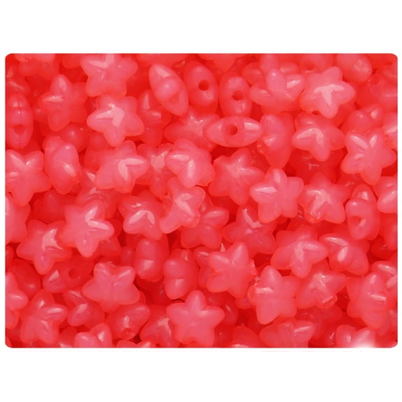 BeadTin Pink Translucent 10mm Star Plastic Craft Beads (125pcs)