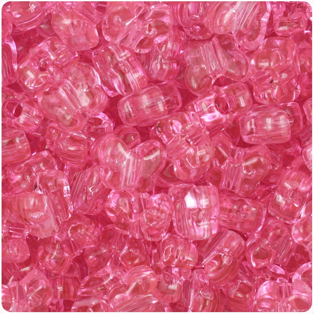 BeadTin Baby Pink Butterfly Pony Beads - 250pcs 13mm Craft Beads For Jewelry Making