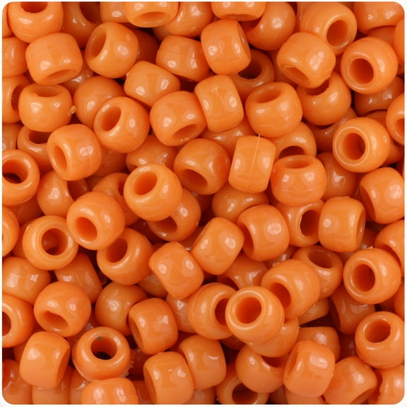 BeadTin Pumpkin Opaque 9mm Barrel Pony Beads (500pc)
