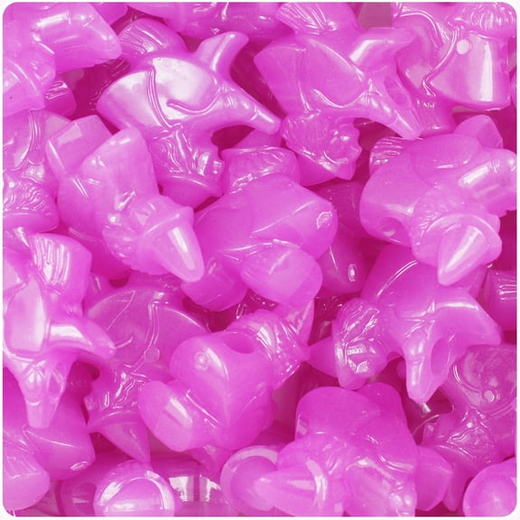 BeadTin Purple Glow 24mm Halloween Witches Pony Beads (24pcs)