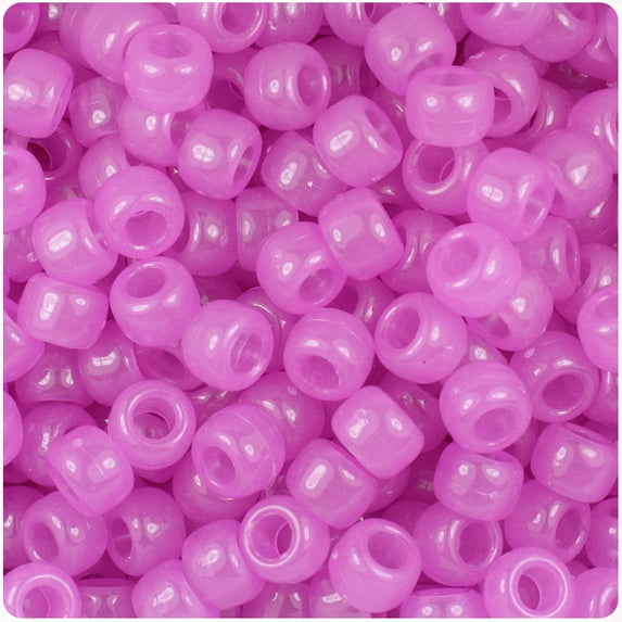 BeadTin Purple Glow 9mm Barrel Pony Beads (500pc)