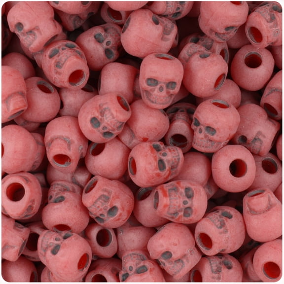 BeadTin Red Antique 11mm Skull Pony Beads (150pcs)
