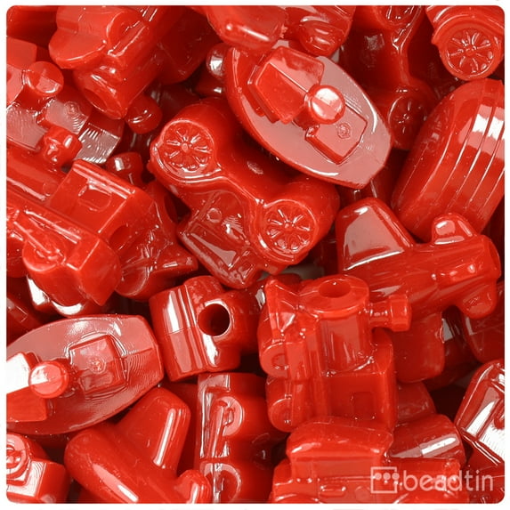 BeadTin Red Opaque Mini Mobile Pony Beads (2oz)