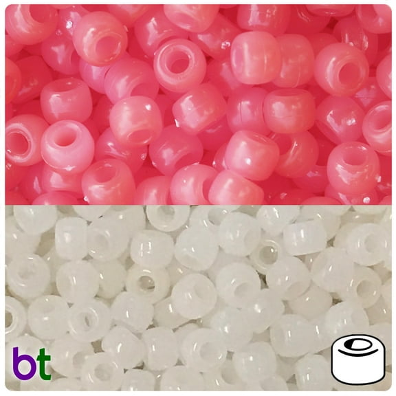 BeadTin Red Sunshine (UV) 9mm Barrel Pony Beads (200pcs)