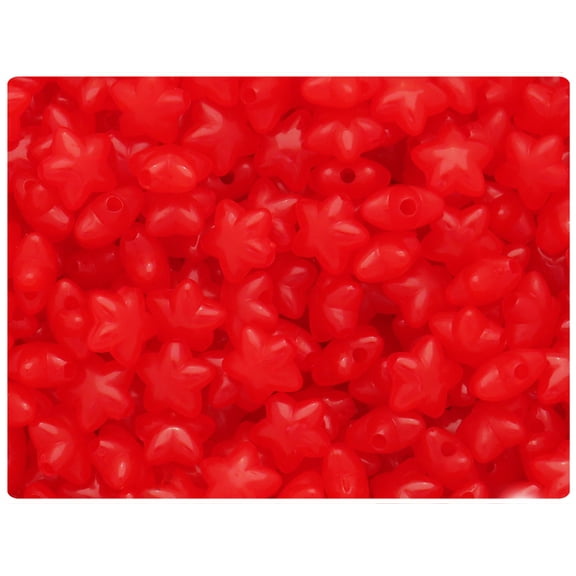 BeadTin Red Translucent 10mm Star Plastic Craft Beads (125pcs)