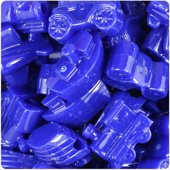 BeadTin Royal Blue Opaque Mini Mobile Pony Beads (2oz)