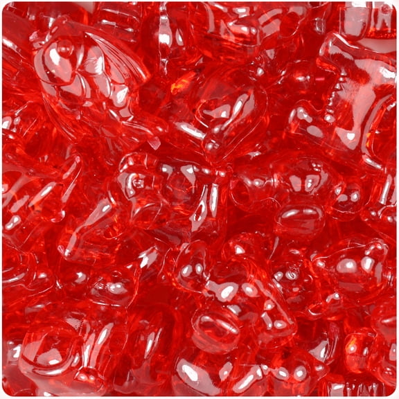 BeadTin Ruby Transparent Pet Parade Pony Beads (2oz)