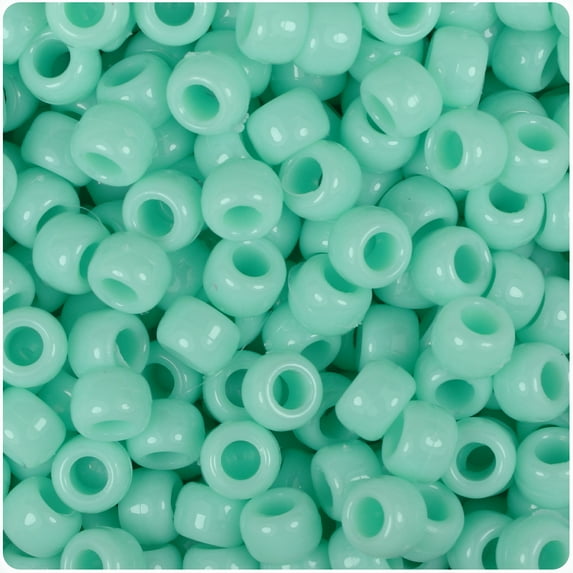 BeadTin Sea Foam Opaque 9mm Barrel Pony Beads (500pc)