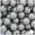 thumbnail image 1 of BeadTin Silver Metallic Matte 16mm Round Spray Painted Plastic Beads (20pcs), 1 of 1