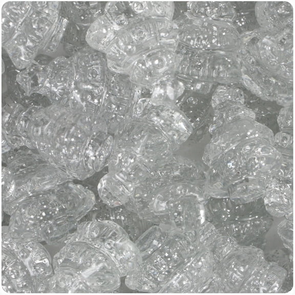 BeadTin Silver Sparkle 25mm Christmas Tree Pony Beads (24pcs)