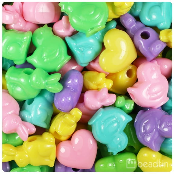 BeadTin Spring Multi Opaque Funshine Assortment Pony Beads (2oz)
