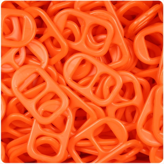 BeadTin Tangelo Neon Bright 25mm Plastic Soda Pop Tabs (2oz)