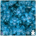 thumbnail image 1 of BeadTin Teal Transparent 25mm Teddy Bear Plastic Pony Beads (24pcs), 1 of 1
