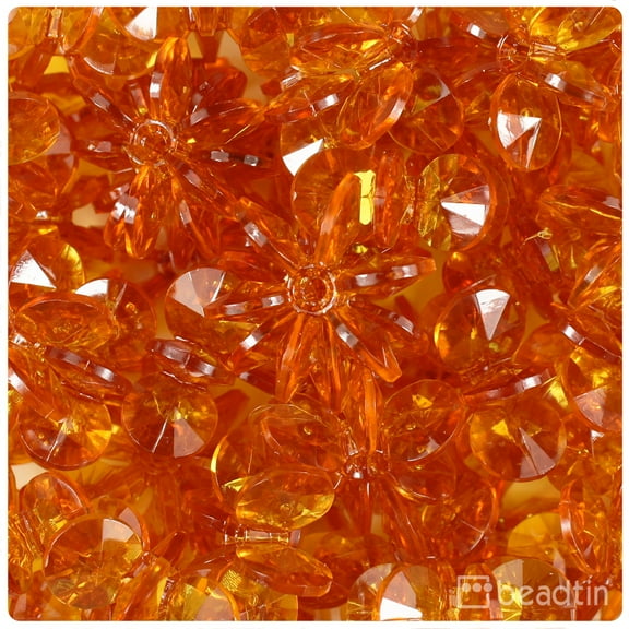 BeadTin Topaz Transparent 25mm SunBurst Craft Beads (80pcs)