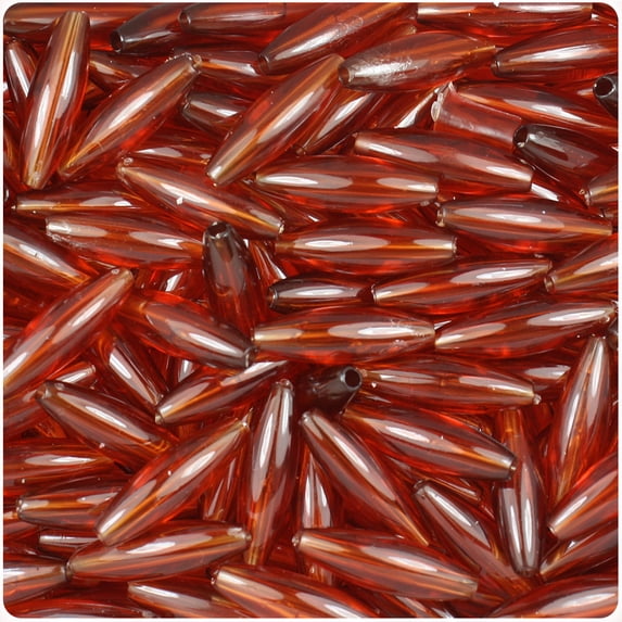 BeadTin Tortoise Transparent 19mm Spaghetti Plastic Beads (150pcs)