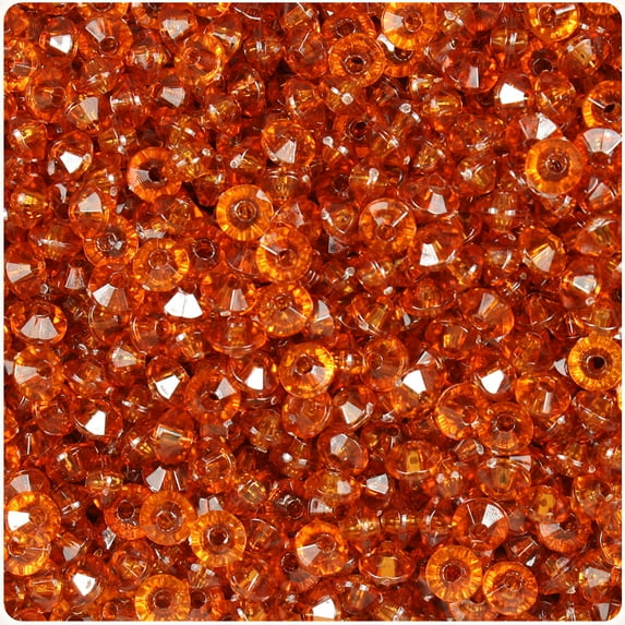 BeadTin Tortoise Transparent 6mm Faceted Rondelle Craft Beads (1350pcs)