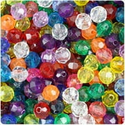 BeadTin Transparent Multi 8mm Faceted Round Craft Beads 450pcs