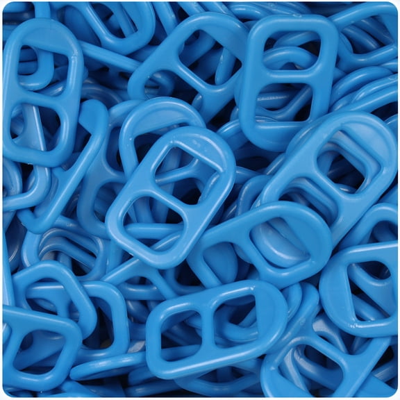 BeadTin True Blue Neon Bright 25mm Plastic Soda Pop Tabs (2oz)