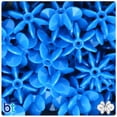 thumbnail image 1 of BeadTin True Blue Neon Bright 25mm SunBurst Plastic Beads (80pcs), 1 of 1