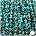 thumbnail image 1 of BeadTin Turquoise, Black & Gold Polished 8mm Round Fashion Glass Beads (100pcs), 1 of 1