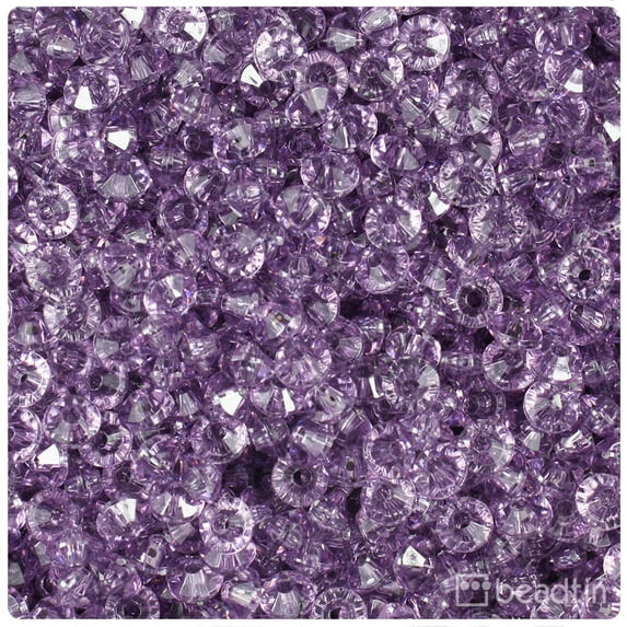 BeadTin Vintage Amethyst Transparent 6mm Faceted Rondelle Craft Beads (1350pcs)