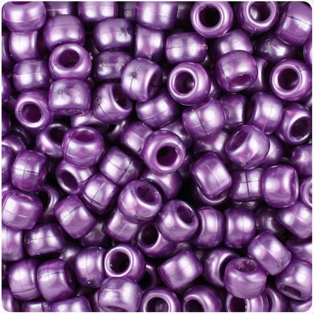 BeadTin Violet Pearl 9mm Barrel Pony Beads (500pc)