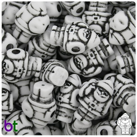 BeadTin White Antique 24mm Santa Pony Beads (24pcs)