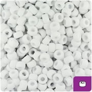 BeadTin White Matte 6.5mm Mini Barrel Pony Beads (1000pcs)