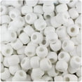 thumbnail image 1 of BeadTin White Matte 9mm Barrel Pony Beads (500pc), 1 of 1