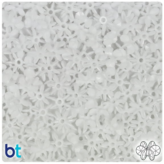 BeadTin White Opaque 10mm SunBurst Craft Beads (450pcs)