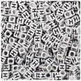 thumbnail image 1 of BeadTin White Opaque 6mm Cube Plastic Alpha Beads - Black Letter H (80pcs), 1 of 1