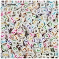 thumbnail image 1 of BeadTin White Opaque 6mm Cube Plastic Alpha Beads - Colored Letter J (80pcs), 1 of 1