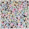 thumbnail image 1 of BeadTin White Opaque 6mm Cube Plastic Alpha Beads - Colored Letter K (80pcs), 1 of 1