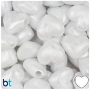 BeadTin White Pearl 18mm Heart Pony Beads 24pcs