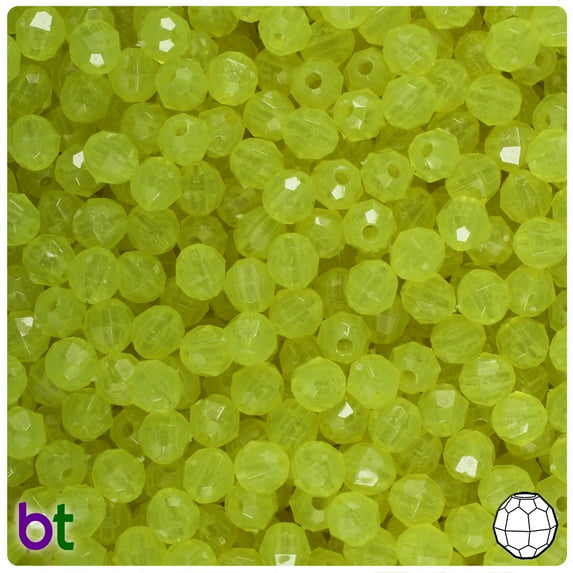 BeadTin Yellow Glow 6mm Faceted Round Craft Beads (600pcs)